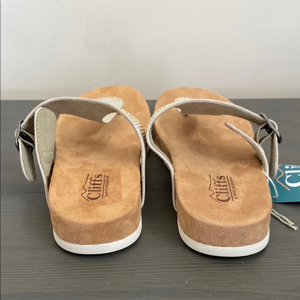 Cliffs By‎ White Mountain Tracy Thong Sandal Slip On Sparkle Studded Upper Sz 10